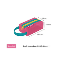 Sac en nylon maillé carré compact 115x65x40mm, robuste, durable, lavable, portable, pochette de rangement à fermeture éclair, écologique et recyclable
