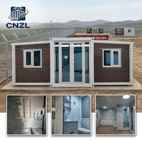 Maison modulaire extensible CNZL de 20 pieds à installation rapide, 1 à 3 chambres, mini-cottage australien pliable, cuisine scolaire