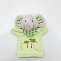 Usine pour bébé Jouets en peluche Dessin Animé Chiot et Éléphant Anneau de dentition Sucette en silicone Couverture pour animaux en peluche Remplissage en coton PP
