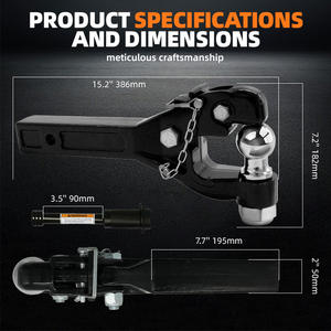 <span class=keywords><strong>Crochet</strong></span> d'<span class=keywords><strong>attelage</strong></span> noir à montage sur récepteur avec boule d'<span class=keywords><strong>attelage</strong></span> de 2 pouces - Product Image 4