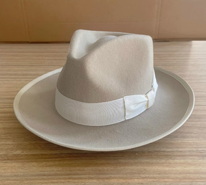 A111803 Chapeau haut de forme classique à large bord en feutre avec nœud, Vente chaude, Haute qualité, 100% feutre de laine, Décontracté, Fête, Unisexe - Product Image 3