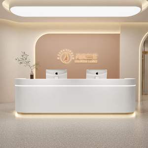 Mostrador de Recepción Moderno y Personalizado 2026, Mostrador de Recepción Blanco para Spa - Product Image 2