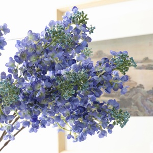 Flor de Lila Artificial Estética Mejorada, Impresa en 3D, con Cinta de Goma y Pétalos en Capas de Doble Ramificación para <span class=keywords><strong>Fondo</strong></span> de Boda de Lujo - Product Image 1