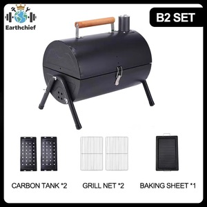 NB-FAVOUR Parrilla Portátil de Acero de Doble Cara para Barbacoa, Cubierta para Barbacoa de Carbón con Chimenea para Acampar al Aire Libre, Picnic y Cocina en el Patio Trasero - Product Image 3