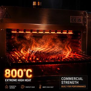 Griglia a Gas Portatile a Infrarossi con Griglia in Acciaio Inox da 16 Pollici, 1500°F, per Steakhouse, Campeggio, Barbecue all'Aperto e Domestico - Product Image 6
