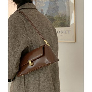 2024 nuevo bolso de mano de nicho francés de moda para mujer, bolso Retro para axilas, bolso de hombro de estilo antiguo medio de poliéster con correa única - Product Image 4