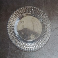 Assiette en Verre Ronde Grande Élégante Gravée Transparente Faite à la Main, Vente en Gros pour Mariage