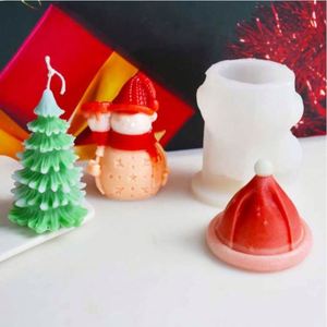 Moule en silicone DIY pour bougies en résine, thème Noël (Sapin, Bonhomme de neige, Cèdre, Cône de pin), outils de pâtisserie en caoutchouc de qualité alimentaire - Product Image 3