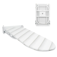 Planche à repasser murale rétractable et pliable de qualité hôtelière AXA en métal, épaisseur 7 cm, avec housse compatible vapeur, pour 3-5 salles de bain