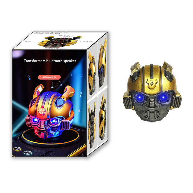 New Transformers Bumblebee Helmet Wireless Stereo BT Speakers Mini Cartoon Transformers Robot Music Boxes Outdoor Speaker