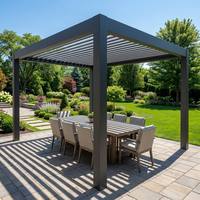 Pergola motorisée à toit à lames orientables, en alliage d'aluminium T6063 T5, revêtement poudré, pour hôtel de luxe, terrasse extérieure