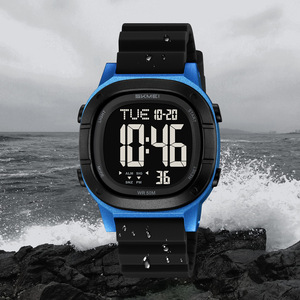 Skmei Digital Watch Men 50M Waterproof Silicone Strap Gold Black Sport Watch - Product Image 2