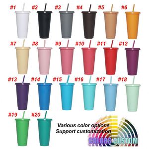 Bouteille d'eau en plastique PP grande capacité 710 ml, personnalisable avec logo, sans BPA, avec couvercle et paille, vente en gros - Product Image 3