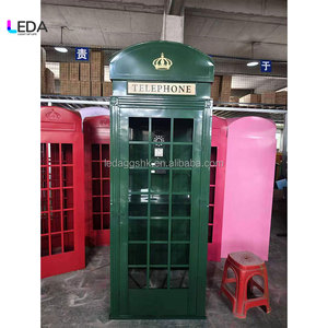 LEDA Cabina Telefónica Decorativa de Hierro Forjado Grande para Exterior, Adorno de Pie para Recepción y Salón - Product Image 2