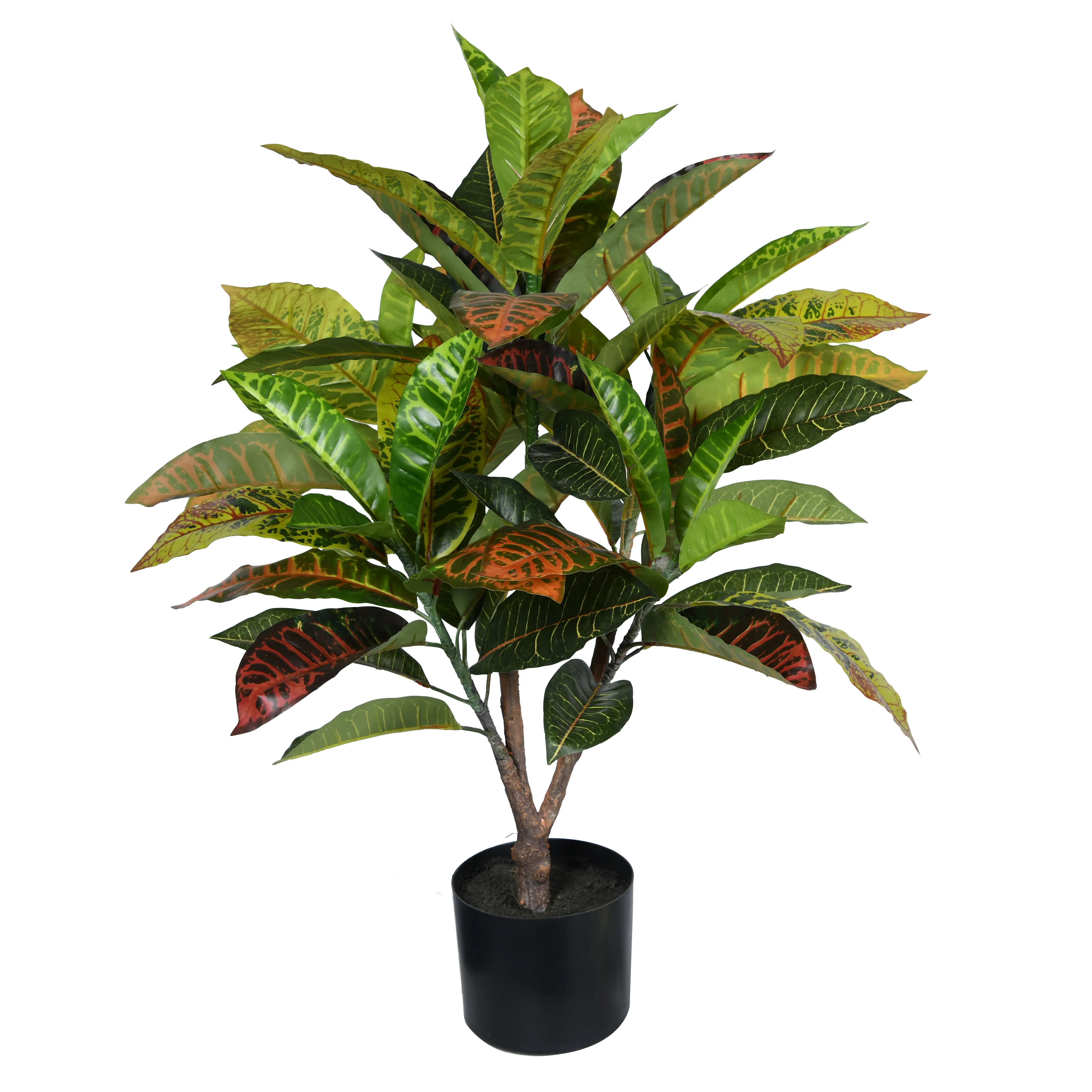 Wholesale factory High Quality Artificial Green Decorative Tree Material Simulation Croton Artificial Plant Artificial Tree