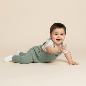 Combinaison en coton pour bébé, salopette à boutons sur le devant, avec poches, idéale pour l'extérieur - Product Image 2