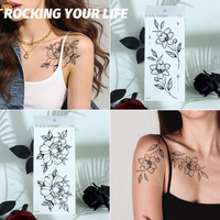 Rocking Your Life Tato Temporer untuk Anak Perempuan, Transfer Tato Temporer Tato Bunga