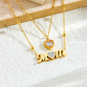 Cadena de Clavícula JY de Acero Inoxidable con Zirconia en Forma de Corazón, Diseño de Corazón Envuelto en Columna, Ideal como Regalo para el Día de la Madre - Product Image 2