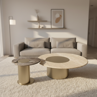 Table basse d'angle de salon ronde de luxe, design nordique moderne, colorée, durable, best-seller
