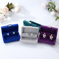 Coffret de bijoux de mariage multicolore Rangement en velours personnalisé pour bagues et boucles d'oreilles Emballage cadeau simple