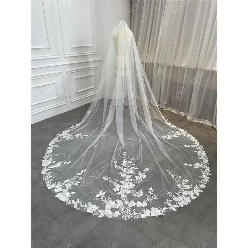 Wholesale Ivory Scalloped Lace Edged Wedding Dress Bridal Veils