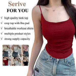 Tops <span class=keywords><strong>de</strong></span> Mujer Camisola con Sujetador Acolchado Chaleco <span class=keywords><strong>de</strong></span> Verano <span class=keywords><strong>Top</strong></span> Corto Urbano sin Mangas Camisolas para Dama - Product Image 2