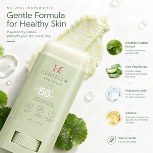 Stick solaire portable Lance OEM à la Centella SPF50 PA++++, résistant à l'eau, non gras, pour les voyages d'affaires en extérieur et l'usage quotidien - Product Image 3