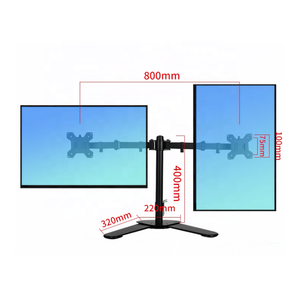 <span class=keywords><strong>Support</strong></span> de bras pour <span class=keywords><strong>double</strong></span> écran réglable en hauteur, <span class=keywords><strong>support</strong></span> de <span class=keywords><strong>bureau</strong></span> pour deux écrans, <span class=keywords><strong>support</strong></span> pour écran de 14 à 27 pouces - Product Image 2