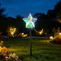Lampe solaire à piquet en forme d'étoile, lumière LED solaire irisée pour jardin, lampe à piquet pour éclairage extérieur de patio et de cour