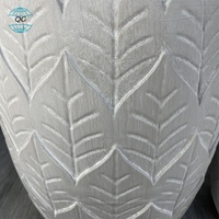 Ensemble de jardinières en béton modernes, motif de feuilles sculptées à la main, pots de fleurs de jardin extérieurs, style minimaliste, blanc, trois tailles