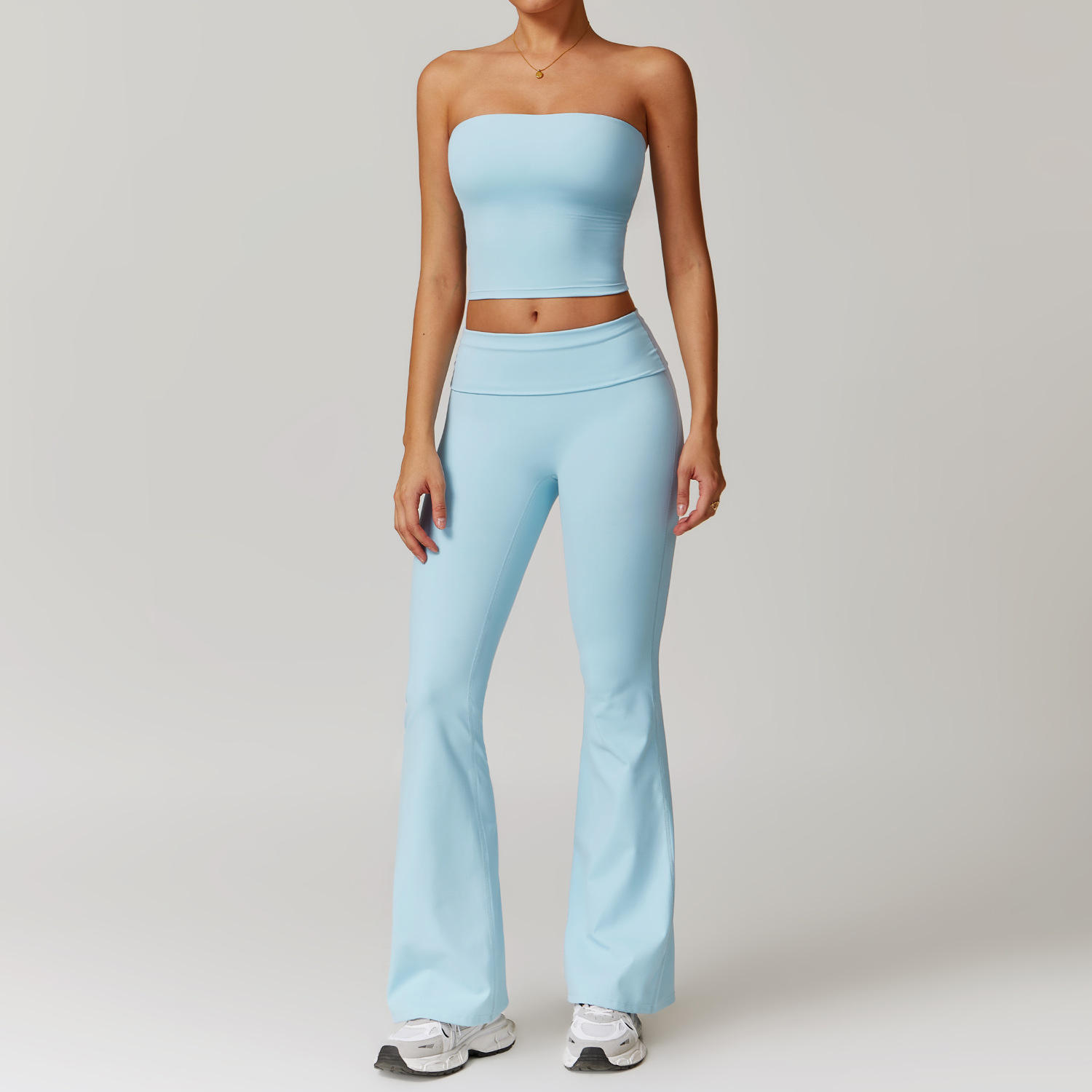 เสื้อกั๊ก 8793, กางเกงขาบาน 8791, สีฟ้าอ่อน