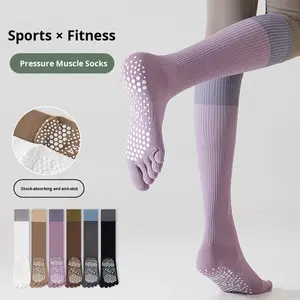 Calcetines Deportivos <span class=keywords><strong>de</strong></span> Compresión para Mujer, Calcetines <span class=keywords><strong>de</strong></span> Compresión Antideslizantes <span class=keywords><strong>de</strong></span> Nailon para Fitness Profesional, Correr, Saltar la <span class=keywords><strong>Cuerda</strong></span>, Yoga - Product Image 1