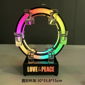 Porte-gobelet LED en forme de cœur 38x39x16,8 cm Amour et Paix Décoration de fête de la Saint-Valentin Alimenté par piles - Product Image 2