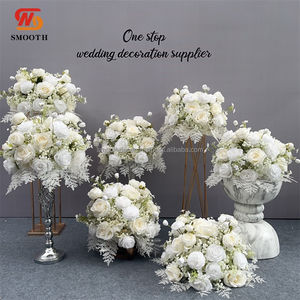 Boule de fleurs en soie lisse pour décoration de mariage, centre de table événementiel avec fleurs artificielles, taille 1,8-2,4 m, design asymétrique brisé - Product Image 6