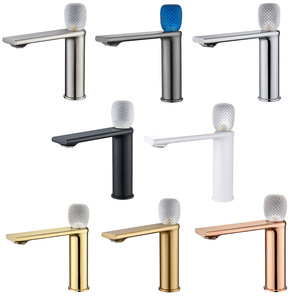 Brass Basin Faucet Single Handle Deck Mounted Ceramic Valve Core Hot Cold Water Use - Product Image 2