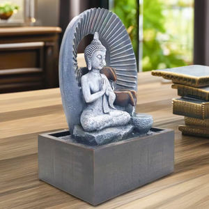 Venta al por mayor Zen meditación interior Feng Shui cascada resina estatua <span class=keywords><strong>de</strong></span> Buda Mesa fuente <span class=keywords><strong>de</strong></span> <span class=keywords><strong>agua</strong></span> con bola <span class=keywords><strong>de</strong></span> cristal - Product Image 3