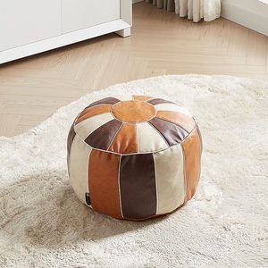 Repose-pieds pliable multifonction en cuir, design nordique, coussin de siège, tabouret de rangement en cuir pour la maison, coussin <span class=keywords><strong>Tatami</strong></span> Lazy - Product Image 3