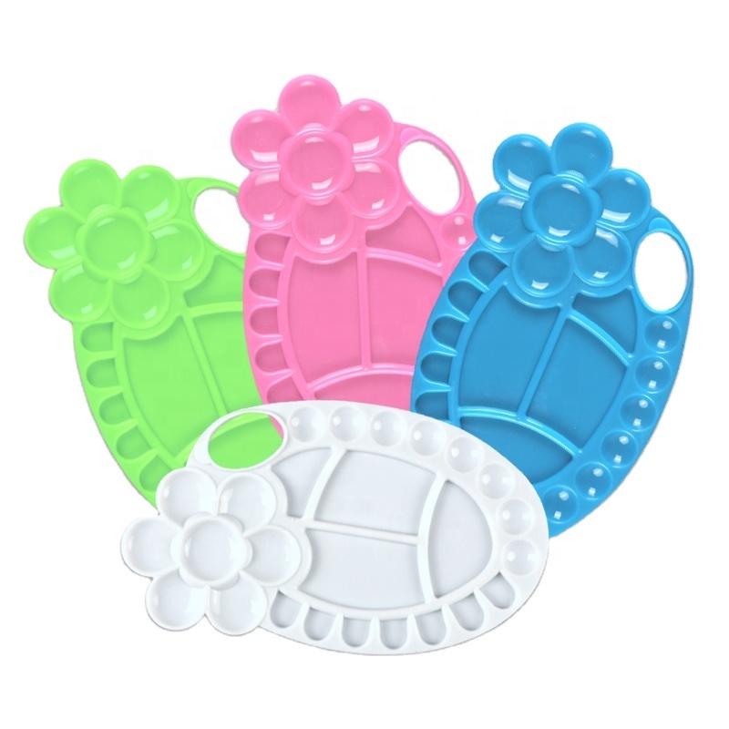 Boyi Xuan Cheap Factory Price 4 Colors Oval 26 Holes Paint Palette For Gouache Watercolor Acrylic Oil Painting