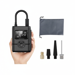 Inflador de Neumáticos Digital Portátil de 12V, Cilindro Único, Plástico Negro, Compacto, para Auto y Motocicleta, con Manómetro y Herramientas de Válvula - Product Image 1