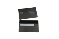 Carte de crédit Amex en métal noir uni avec gravure laser, fente pour puce, communication NFC et RFID 13,56 MHz, modèle ISO