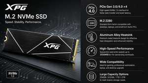 XPG M.2 NVMe SSD PCIe Gen 3.0 4.0 X4 2280 Solid State Drive dengan Heatsink Aluminium untuk Upgrade PC Gaming Laptop Desktop - Product Image 6
