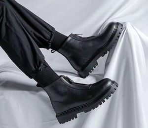 Chaussures habillées légères pour hommes en cuir véritable, à lacets, imperméables, respirantes, faites à la main, avec semelle extérieure en caoutchouc antidérapante, toutes saisons - Product Image 1