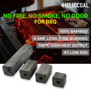 Charbon de bois HELIOCOAL <span class=keywords><strong>pour</strong></span> barbecue, fabriqué à la machine, à base de bambou et de <span class=keywords><strong>sciure</strong></span> de bois, haute température, 700°C, durée de combustion de 4 heures - Product Image 2