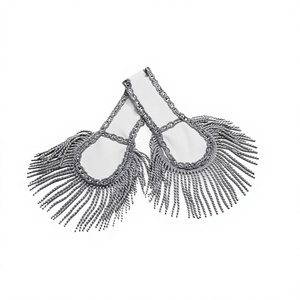 Frange brodée 3D personnalisée de haute qualité avec garniture en fil de soie doré pour costume de carnaval en feutre non tissé - Product Image 1
