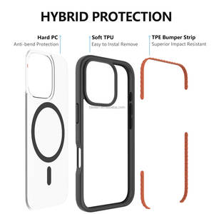 2024 Novo BSCI Mobile Phone Case Magnético Claro TPU Anti-Drop Caixa de telefone magnético à prova de choque para iPhone 16 15 Pro Max Cover - Product Image 2