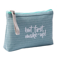 Pochette de maquillage imprimée « Best Day », petite trousse de toilette 17x11cm avec fermeture éclair pour femme, idéale pour les voyages