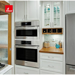 Allandcabinet White Lacquer Mdf Board Small Area Shaker Door Muebles de cocina con Shiplap Hood Armario de vidrio para casa remodelada - Product Image 2