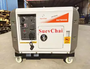 SuevChai 6000w 6KW 6kva静電発電機ポータブルサイレント電気ディーゼル発電機