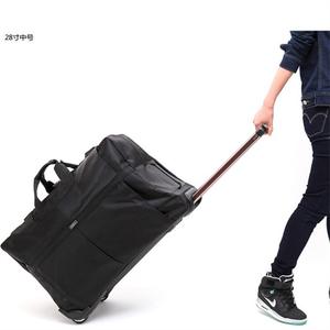 Large Capacity Foldable <b>Roller</b> Bag Moving Airline Checked Trolly Bag Handheld Travel Spinner <b>Suitcase</b> Luggage Zipper Trolley Bag - Product Image 4