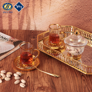 Set da 13 Pezzi JH Glass <span class=keywords><strong>Serie</strong></span> Grande per Tè Turco, Fatto a Mano con 1 Teiera + 6 Piattini + 6 Tazze da 100ML, Confezione Regalo - Product Image 4